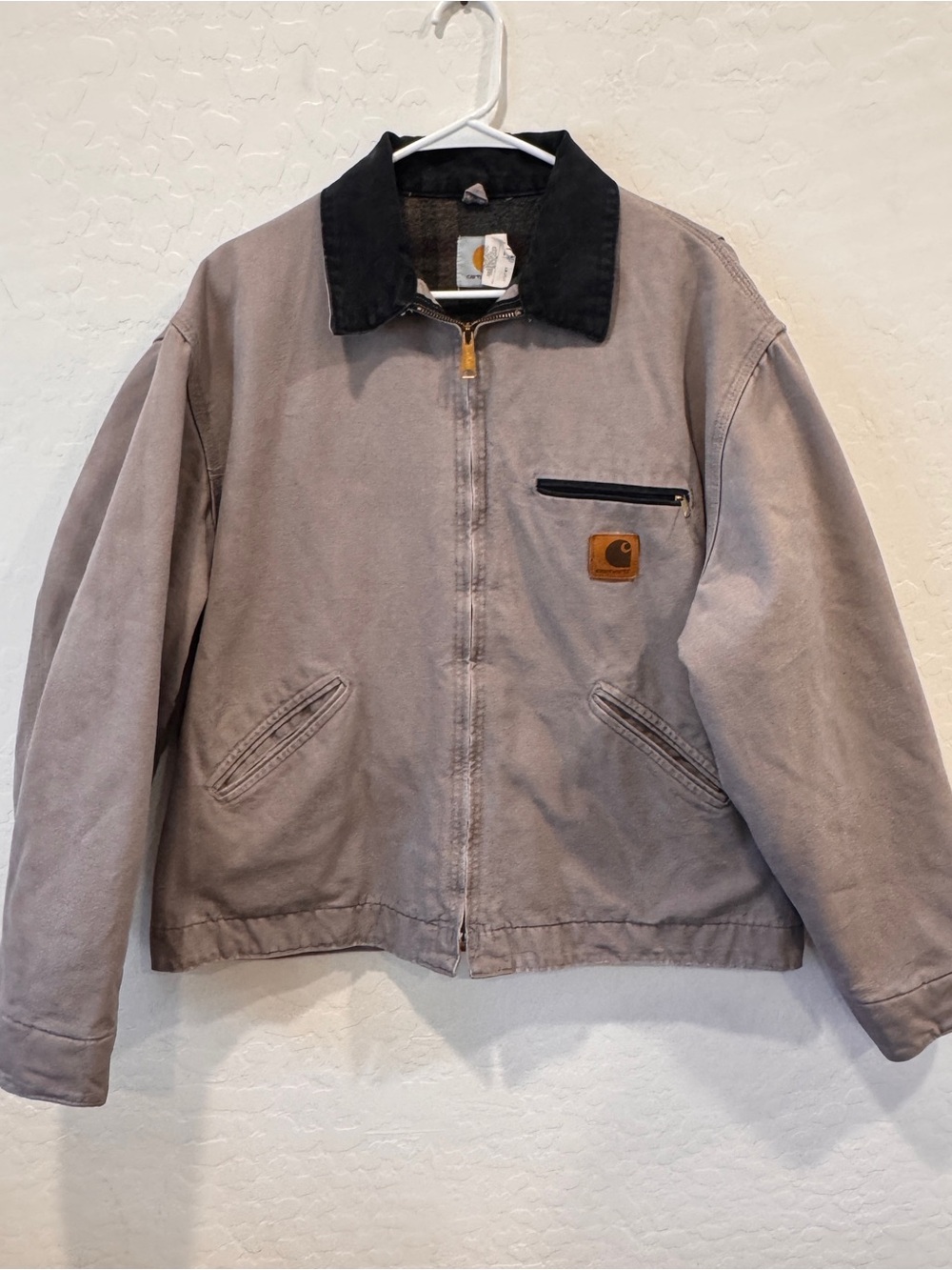 Vintage Carhartt Detroit Jacket Full Zip J76 CMT Cement USA 90s Mens XL Rare